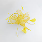 Yellow feather fascinator hat - House of Hats