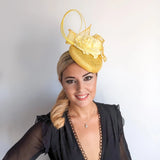 Yellow flower fascinator hat - House of Hats
