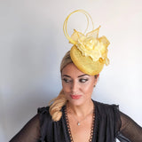 Yellow flower fascinator hat - House of Hats