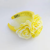Yellow flower padded headband fascinator - House of Hats