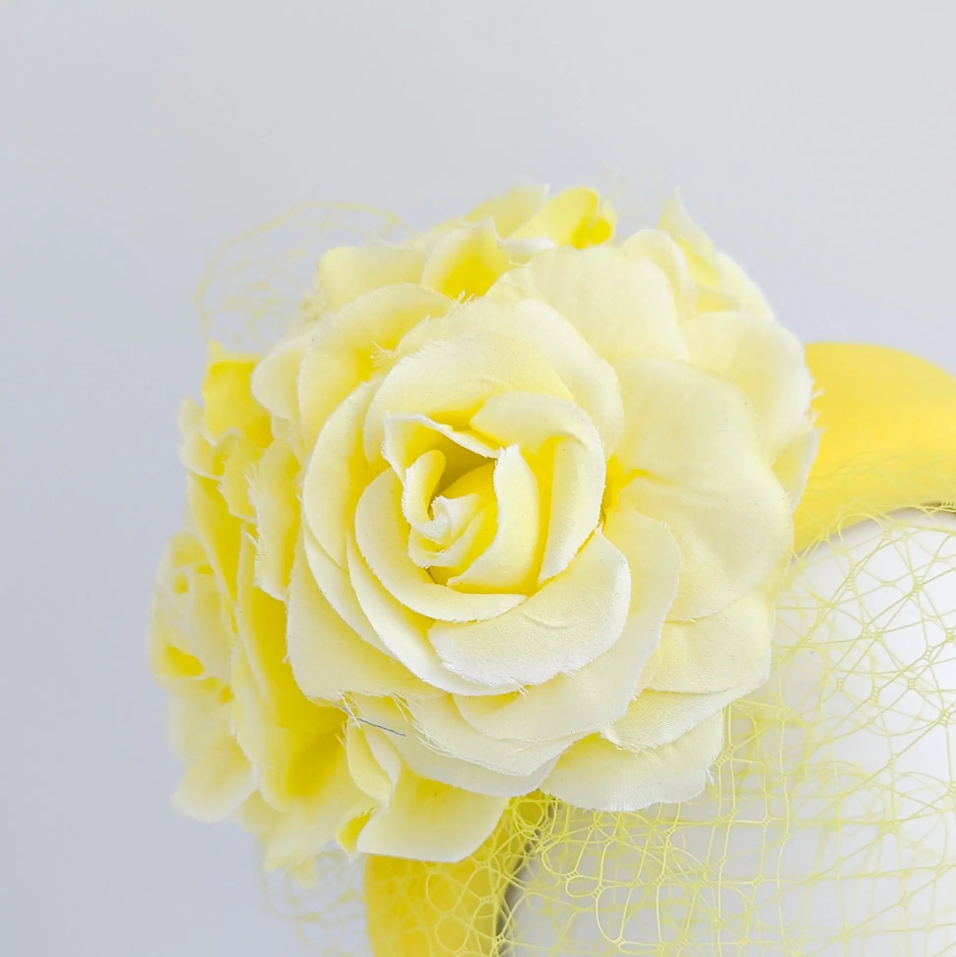 Yellow flower padded headband fascinator - House of Hats