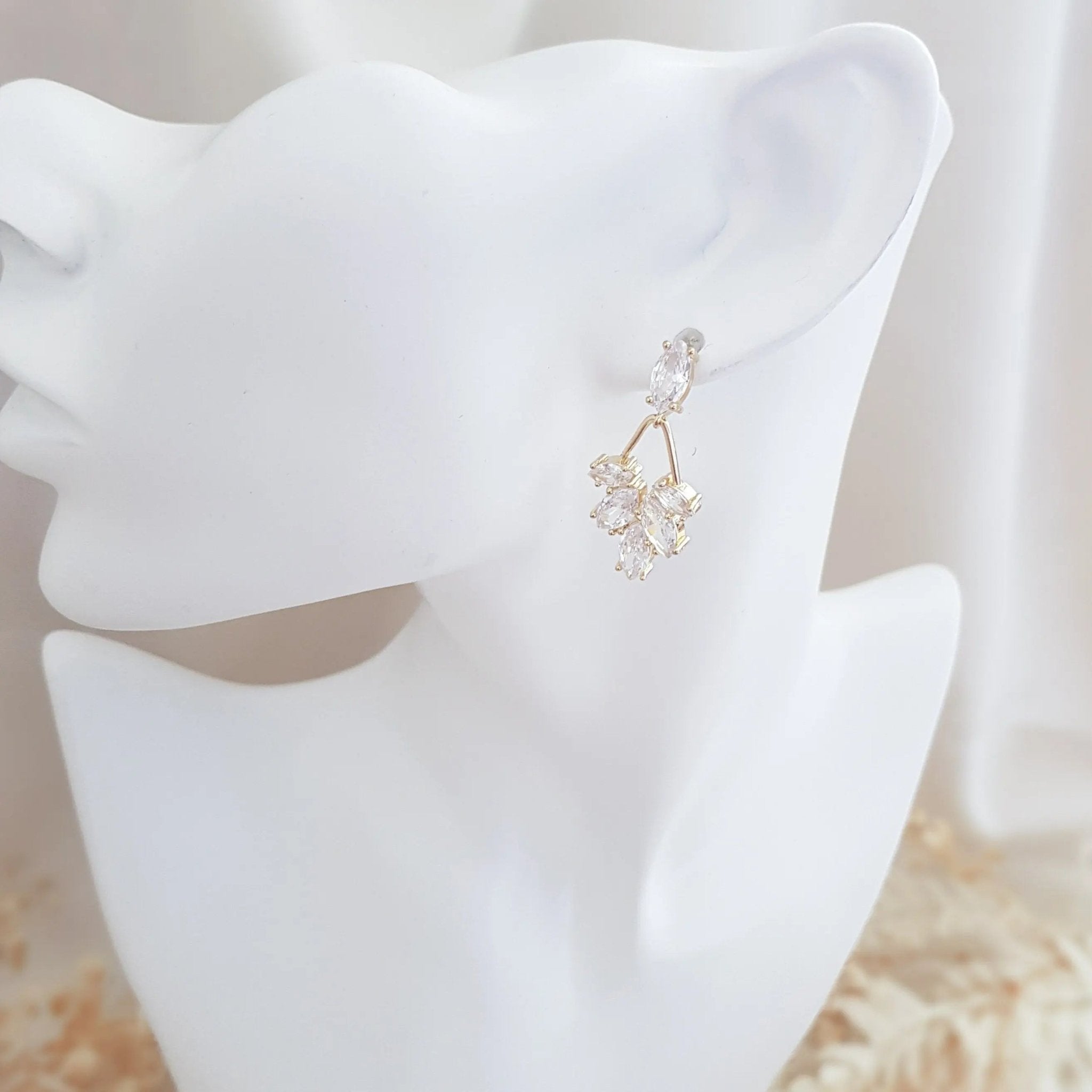 Art Deco Earrings, Bridal Earrings, Crystal Drop Earrings, Gold Earrings, Wedding Earrings, Bridesmaid Gift, Bridal Jewellery - House of Hats