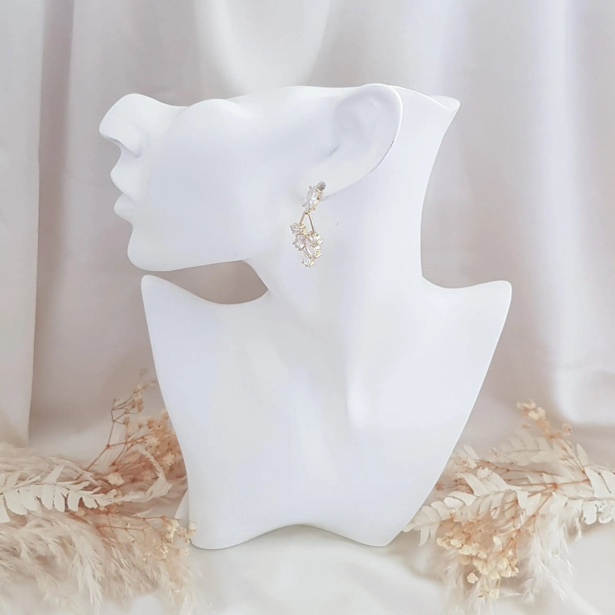 Art Deco Earrings, Bridal Earrings, Crystal Drop Earrings, Gold Earrings, Wedding Earrings, Bridesmaid Gift, Bridal Jewellery - House of Hats