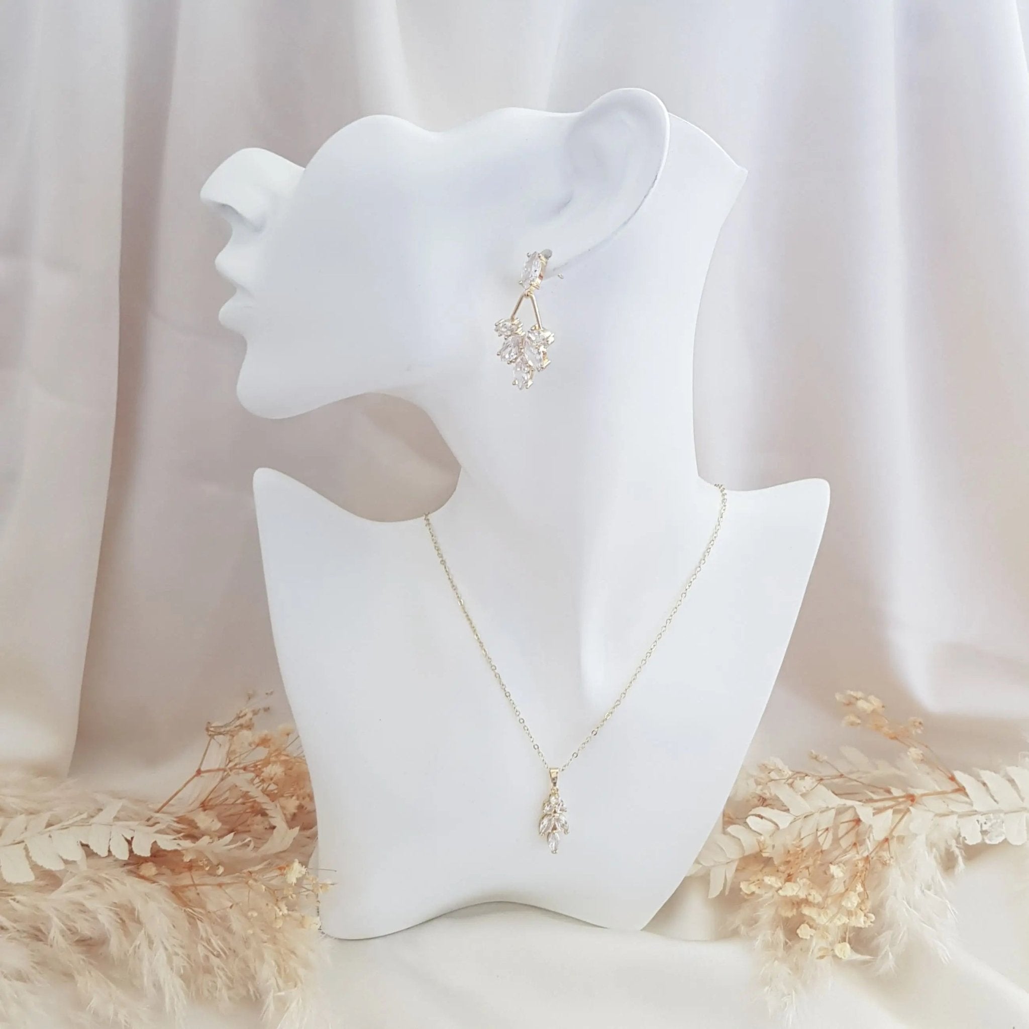 Art Deco Earrings, Bridal Earrings, Crystal Drop Earrings, Gold Earrings, Wedding Earrings, Bridesmaid Gift, Bridal Jewellery - House of Hats