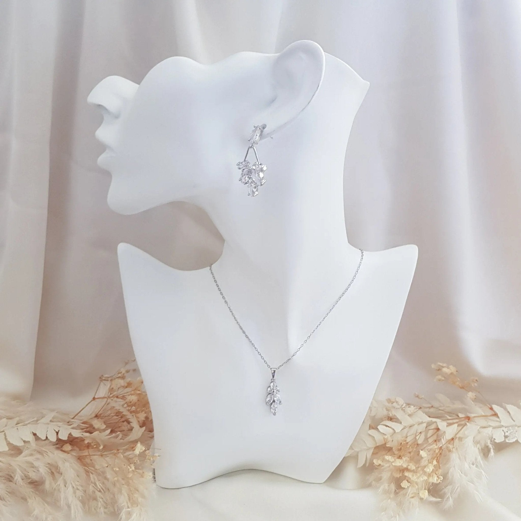 Art Deco Earrings, Bridal Earrings, Crystal Drop Earrings, Silver Earrings, Wedding Earrings, Bridesmaid Gift, Bridal Jewellery - House of Hats