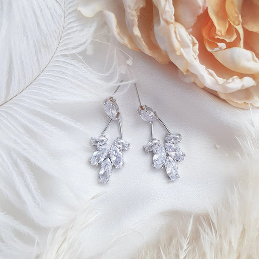 Art Deco Earrings, Bridal Earrings, Crystal Drop Earrings, Silver Earrings, Wedding Earrings, Bridesmaid Gift, Bridal Jewellery - House of Hats