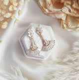 Art Deco Earrings, Bridal Earrings, Crystal Earrings, Gold Fan Earrings, Wedding Earrings, Bridesmaid Gift, Crystal Earrings, Bridal Jewelry - House of Hats