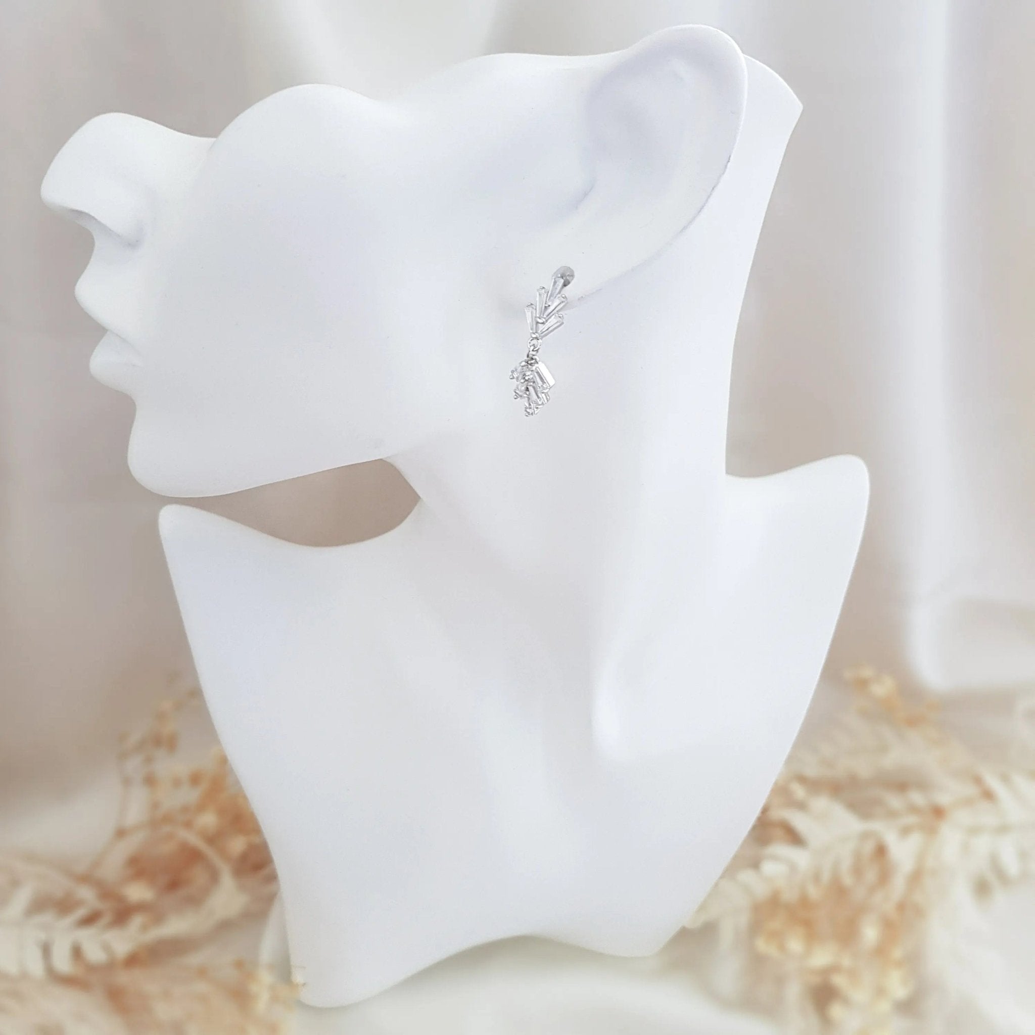 Art Deco Earrings, Bridal Earrings, Crystal Earrings, Silver Earrings, Wedding Earrings, Bridesmaid Gift, Crystal Earrings, Bridal Jewellery - House of Hats