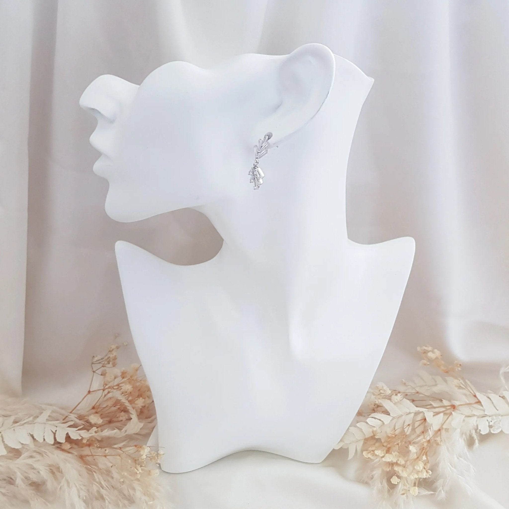 Art Deco Earrings, Bridal Earrings, Crystal Earrings, Silver Earrings, Wedding Earrings, Bridesmaid Gift, Crystal Earrings, Bridal Jewellery - House of Hats
