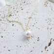 Baroque pearl bridal necklace, Dainty wedding necklace, Gold minimalist elegant necklace, Freshwater pearl wedding jewellery - House of Hats