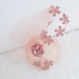 Blush pink flower fascinator hat - House of Hats