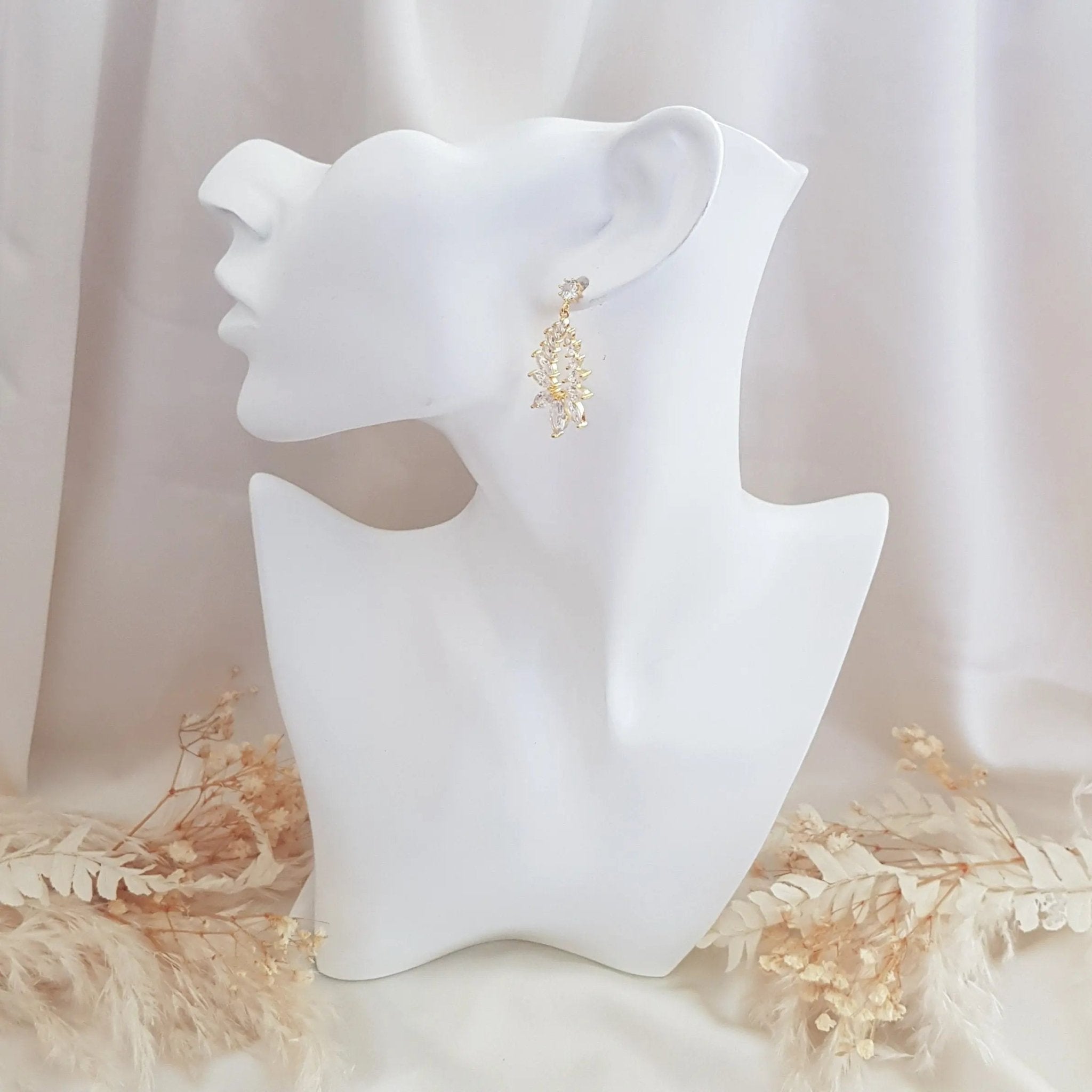 Boho Earrings, Bridal Earrings, Crystal Drop Earrings, Gold Earrings, Wedding Earrings, Bridesmaid Gift, Bridal Jewellery - House of Hats