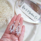 Boho Earrings, Bridal Earrings, Crystal Drop Earrings, Silver Earrings, Wedding Earrings, Bridesmaid Gift, Bridal Jewellery - House of Hats