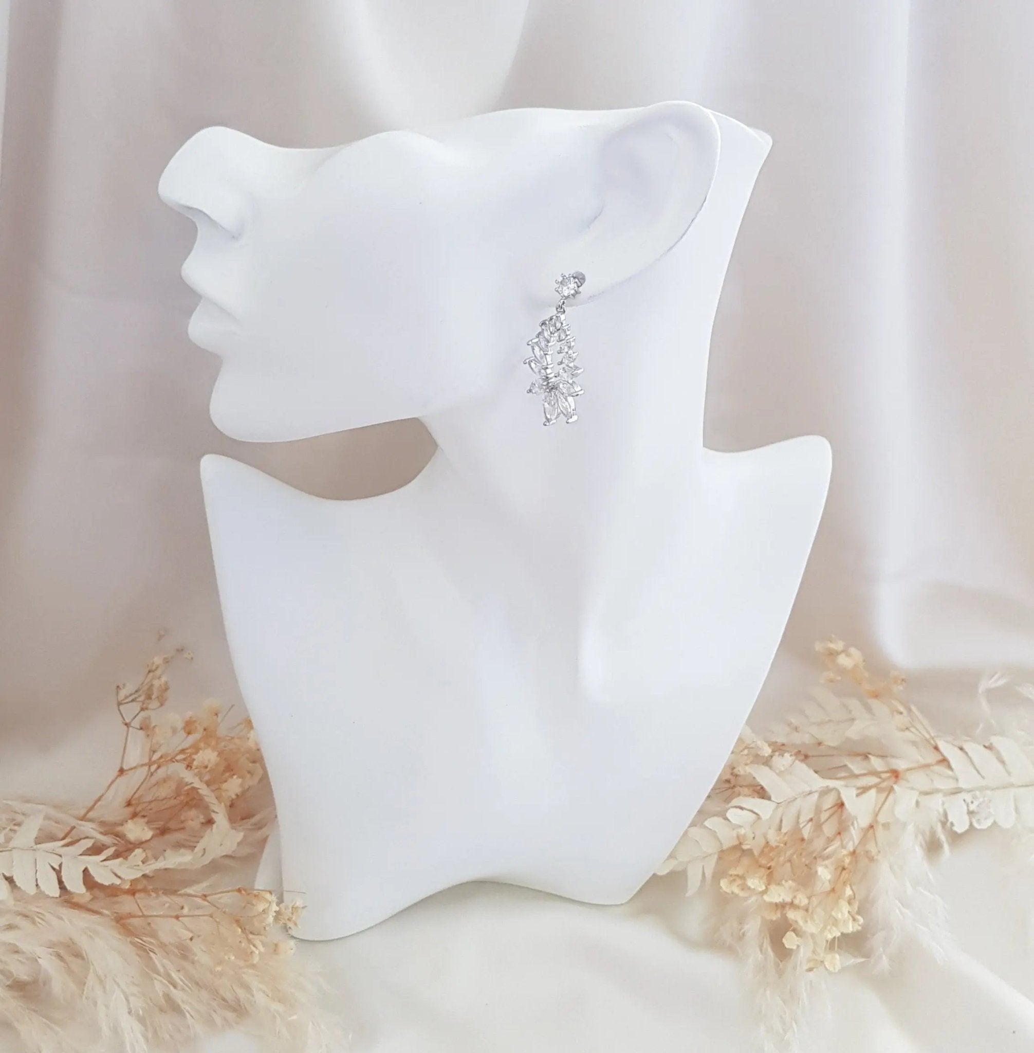 Boho Earrings, Bridal Earrings, Crystal Drop Earrings, Silver Earrings, Wedding Earrings, Bridesmaid Gift, Bridal Jewellery - House of Hats
