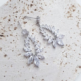 Boho Earrings, Bridal Earrings, Crystal Drop Earrings, Silver Earrings, Wedding Earrings, Bridesmaid Gift, Bridal Jewellery - House of Hats