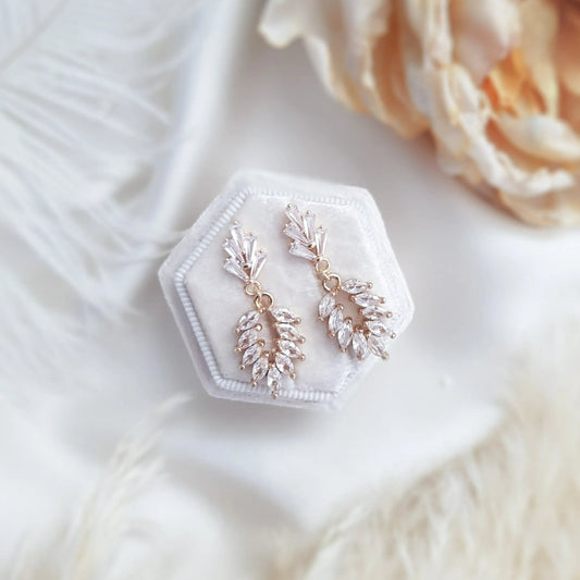 Boho Earrings, Bridal Earrings, Crystal Earrings, Gold Earrings, Wedding Earrings, Bridesmaid Gift, Crystal Earrings, Bridal Jewellery - House of Hats