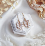 Boho Gold crystal bridal earrings, Wedding earrings for brides, Dainty gold earrings, Zirconia crystal wedding jewellery, Drop earrings - House of Hats