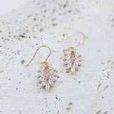 Boho Gold crystal bridal earrings, Wedding earrings for brides, Dainty gold earrings, Zirconia crystal wedding jewellery, Drop earrings - House of Hats