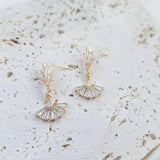 Bridal Earrings, Art Deco Earrings, Crystal Earrings, Gold Fan Earrings, Wedding Earrings, Bridesmaid Gift, Crystal Earrings, Bridal Jewelry - House of Hats