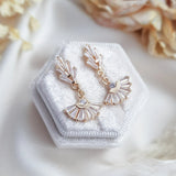 Bridal Earrings, Art Deco Earrings, Crystal Earrings, Gold Fan Earrings, Wedding Earrings, Bridesmaid Gift, Crystal Earrings, Bridal Jewelry - House of Hats