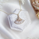 Bridal Necklace, Art Deco Necklace, Crystal Necklace, Gold Fan Necklace, Wedding Necklace, Bridesmaid Gift, Bridal Jewelry - House of Hats
