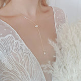 Bridal Necklace, Lariat Necklace, Art Deco Necklace, Crystal Pearl Necklace, Gold Wedding Necklace, Bridesmaid Gift, Bridal Jewelry - House of Hats