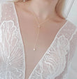 Bridal Necklace, Lariat Necklace, Vintage Style Necklace, Crystal Pearl Necklace, Gold Wedding Necklace, Bridesmaid Gift, Bridal Jewelry - House of Hats
