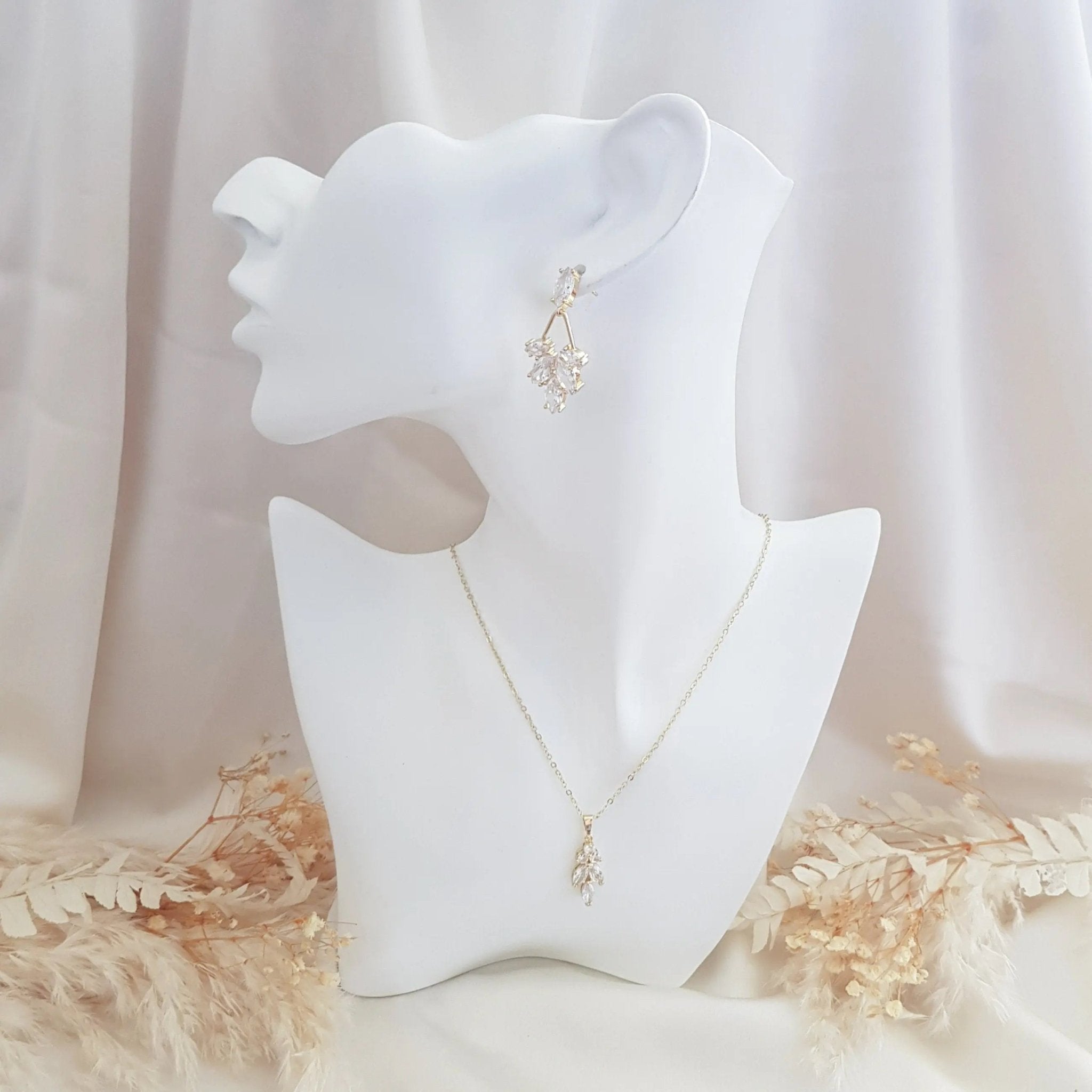 Bridal Necklace, Vintage Style Necklace, Crystal Bridal Necklace, Gold Necklace, Wedding Necklace, Bridesmaid Gift, Bridal Jewellery - House of Hats