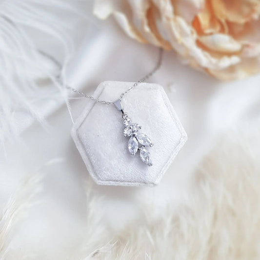 Bridal Necklace, Vintage Style Necklace, Crystal Bridal Necklace, Sliver Necklace, Wedding Necklace, Bridesmaid Gift, Bridal Jewellery - House of Hats