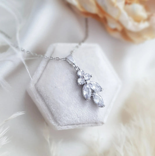 Bridal Necklace, Vintage Style Necklace, Crystal Bridal Necklace, Sliver Necklace, Wedding Necklace, Bridesmaid Gift, Bridal Jewellery - House of Hats