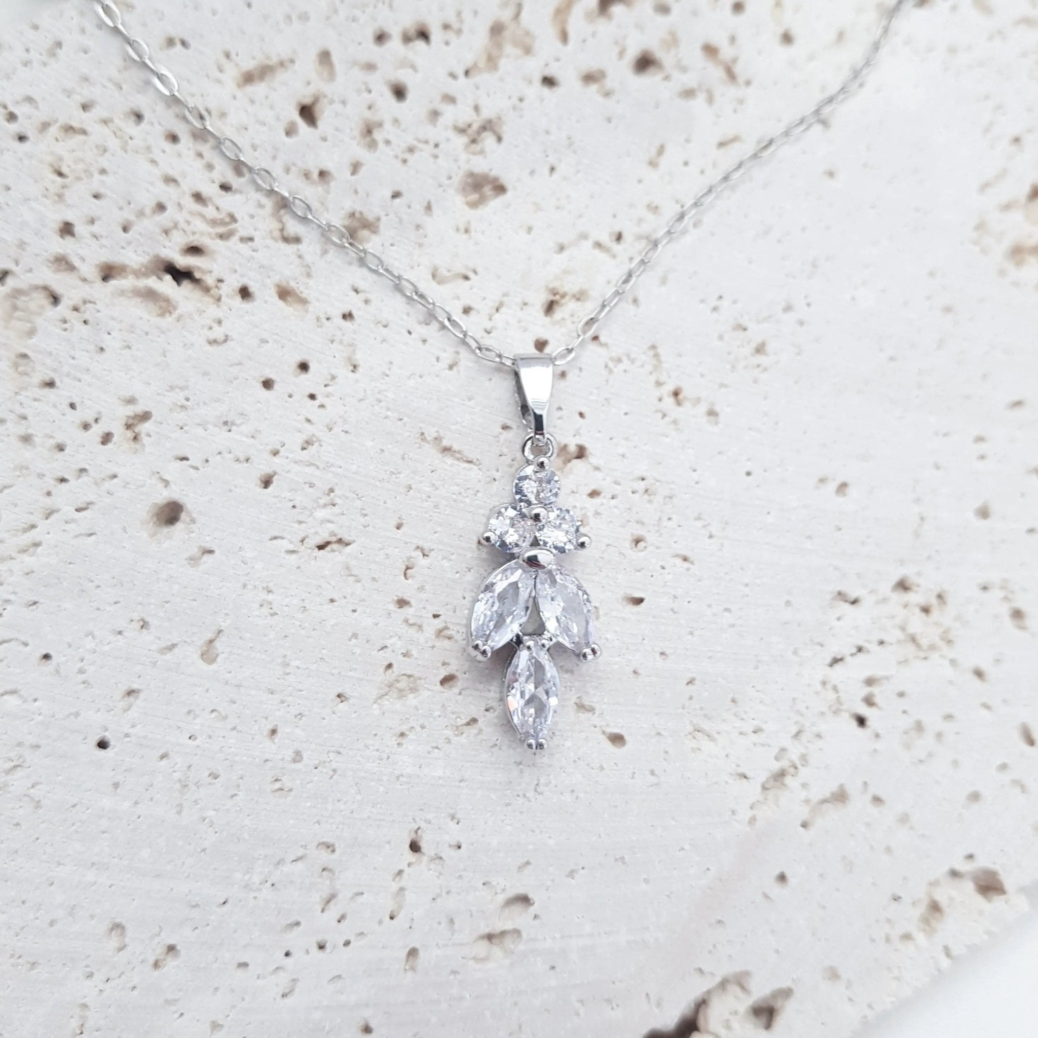 Bridal Necklace, Vintage Style Necklace, Crystal Bridal Necklace, Sliver Necklace, Wedding Necklace, Bridesmaid Gift, Bridal Jewellery - House of Hats