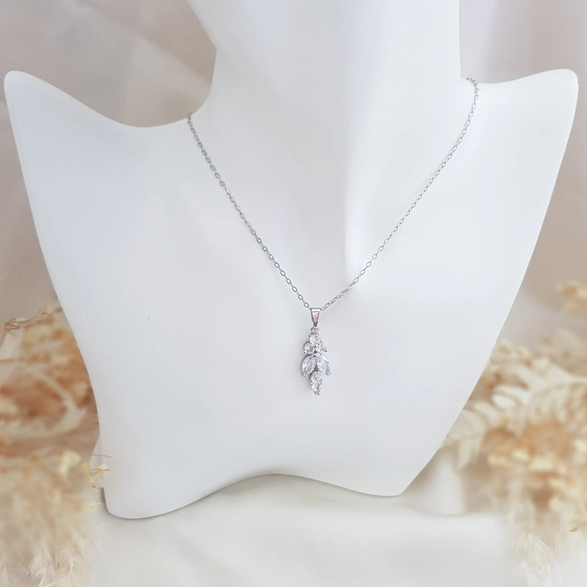 Bridal Necklace, Vintage Style Necklace, Crystal Bridal Necklace, Sliver Necklace, Wedding Necklace, Bridesmaid Gift, Bridal Jewellery - House of Hats