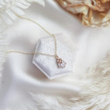 Gold crystal bridal necklace, Zirconia crystal wedding necklace, Dainty necklace, Crystal art deco wedding jewellery, Jewellery for brides - House of Hats