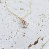 Gold crystal bridal necklace, Zirconia crystal wedding necklace, Dainty necklace, Crystal art deco wedding jewellery, Jewellery for brides - House of Hats