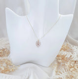 Gold zirconia crystal bridal necklace, Boho wedding necklace, Dainty minimalist necklace, Crystal wedding jewellery, Jewellery for brides - House of Hats