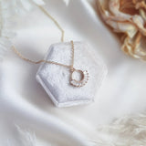 Gold zirconia crystal bridal necklace, Boho wedding necklace, Dainty minimalist necklace, Crystal wedding jewellery, Jewellery for brides - House of Hats