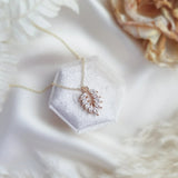 Gold zirconia crystal bridal necklace, Boho wedding necklace, Dainty minimalist necklace, Crystal wedding jewellery, Jewellery for brides - House of Hats