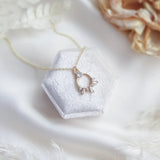 Gold zirconia crystal bridal necklace, Boho wedding necklace, Dainty minimalist necklace, Crystal wedding jewellery, Jewellery for brides - House of Hats