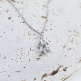 Vintage style bridal necklace, Silver zirconia crystal necklace, Dainty wedding necklace, Crystal wedding jewellery, Jewellery for brides