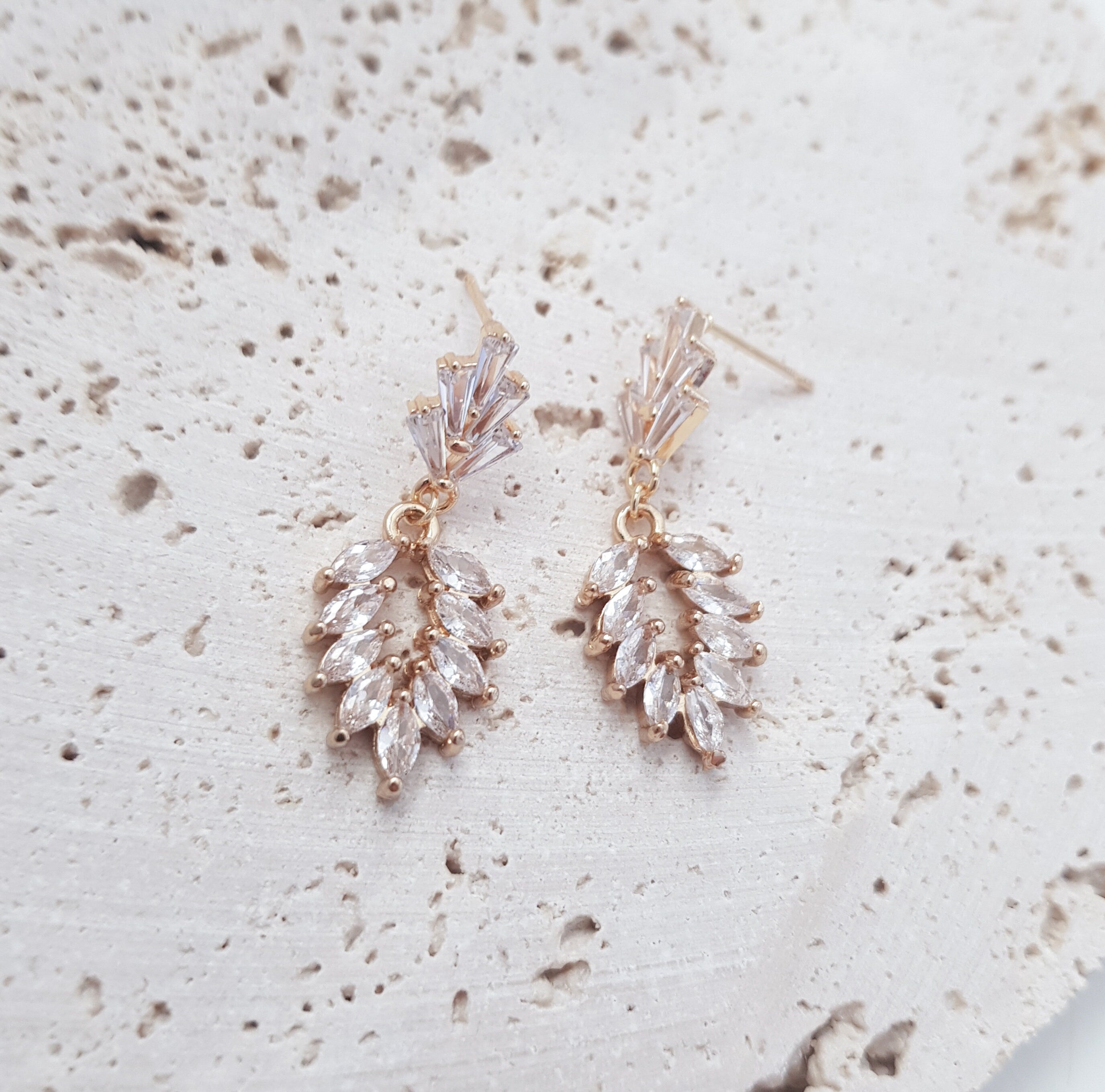 Boho Earrings, Bridal Earrings, Crystal Earrings, Gold Earrings, Wedding Earrings, Bridesmaid Gift, Crystal Earrings, Bridal Jewellery