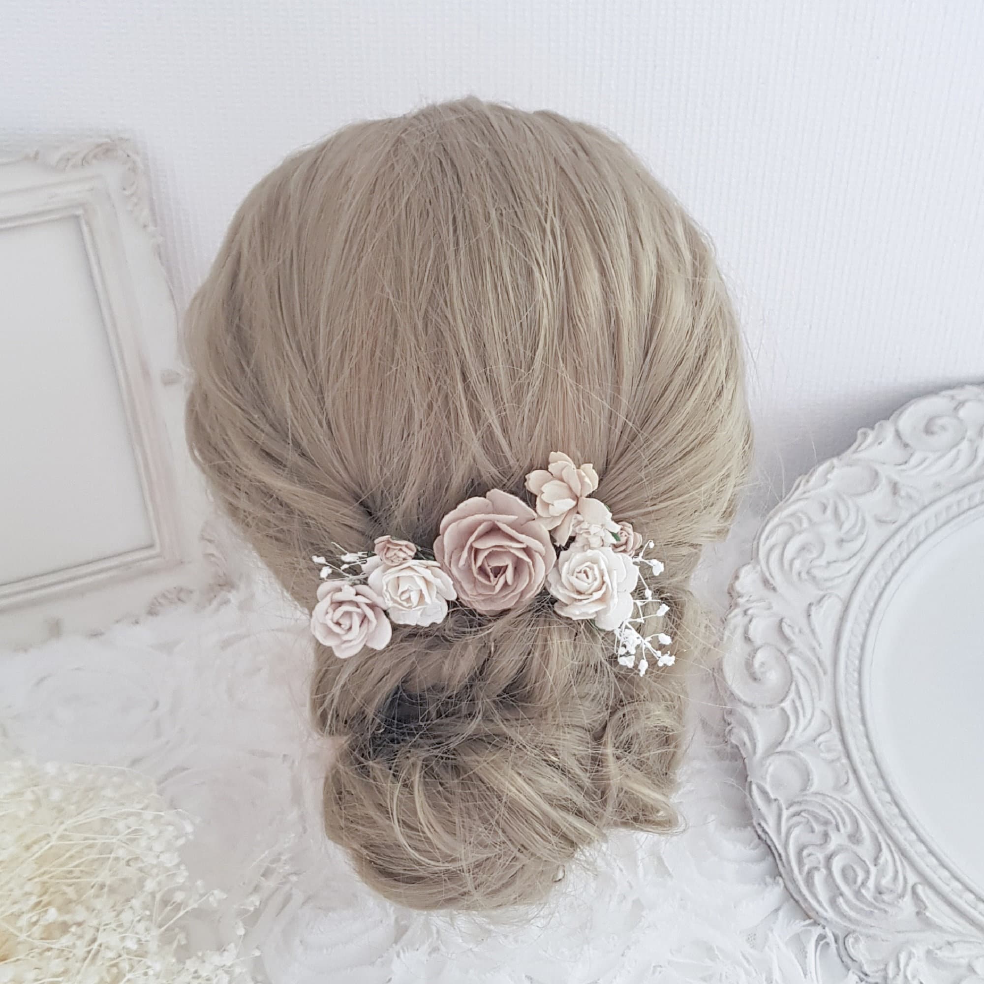 Wedding Hair Accessories Dried Pampas Flower Hair Comb Bridal