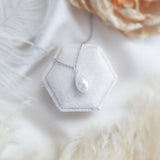 Pearl drop bridal necklace, Dainty wedding necklace, Silver elegant necklace, Pearl wedding jewellery, Jewellery for brides - House of Hats