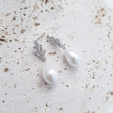Pearl Drop Earrings, Bridal Earrings, Art Deco Earrings, Silver Teardrop Pearl Earrings, Wedding Earrings, Bridesmaid Gift, Bridal Jewellery - House of Hats