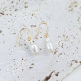 Pearl Drop Earrings, Bridal Earrings, Freshwater Pearl Earrings, Gold Pearl Earrings, Wedding Earrings, Bridal Jewelry, Bridesmaid Gift - House of Hats