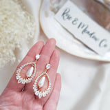 Pearl Earrings, Vintage Style Earrings, Gold Pearl Earrings, Crystal Earrings, Wedding Drop Earrings, Bridesmaid Gift - House of Hats