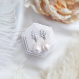 Pearl Earrings, Vintage Style Earrings, Silver Cotton Pearl Earrings, Wedding Drop Earrings, Bridesmaid Gift - House of Hats