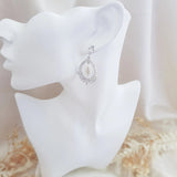 Pearl Earrings, Vintage Style Earrings, Silver Pearl Earrings, Crystal Earrings, Wedding Drop Earrings, Bridesmaid Gift - House of Hats