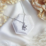 Vintage style bridal necklace, Silver zirconia crystal necklace, Dainty wedding necklace, Crystal wedding jewellery, Jewellery for brides - House of Hats