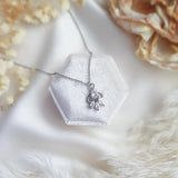 Vintage style bridal necklace, Silver zirconia crystal necklace, Dainty wedding necklace, Crystal wedding jewellery, Jewellery for brides - House of Hats